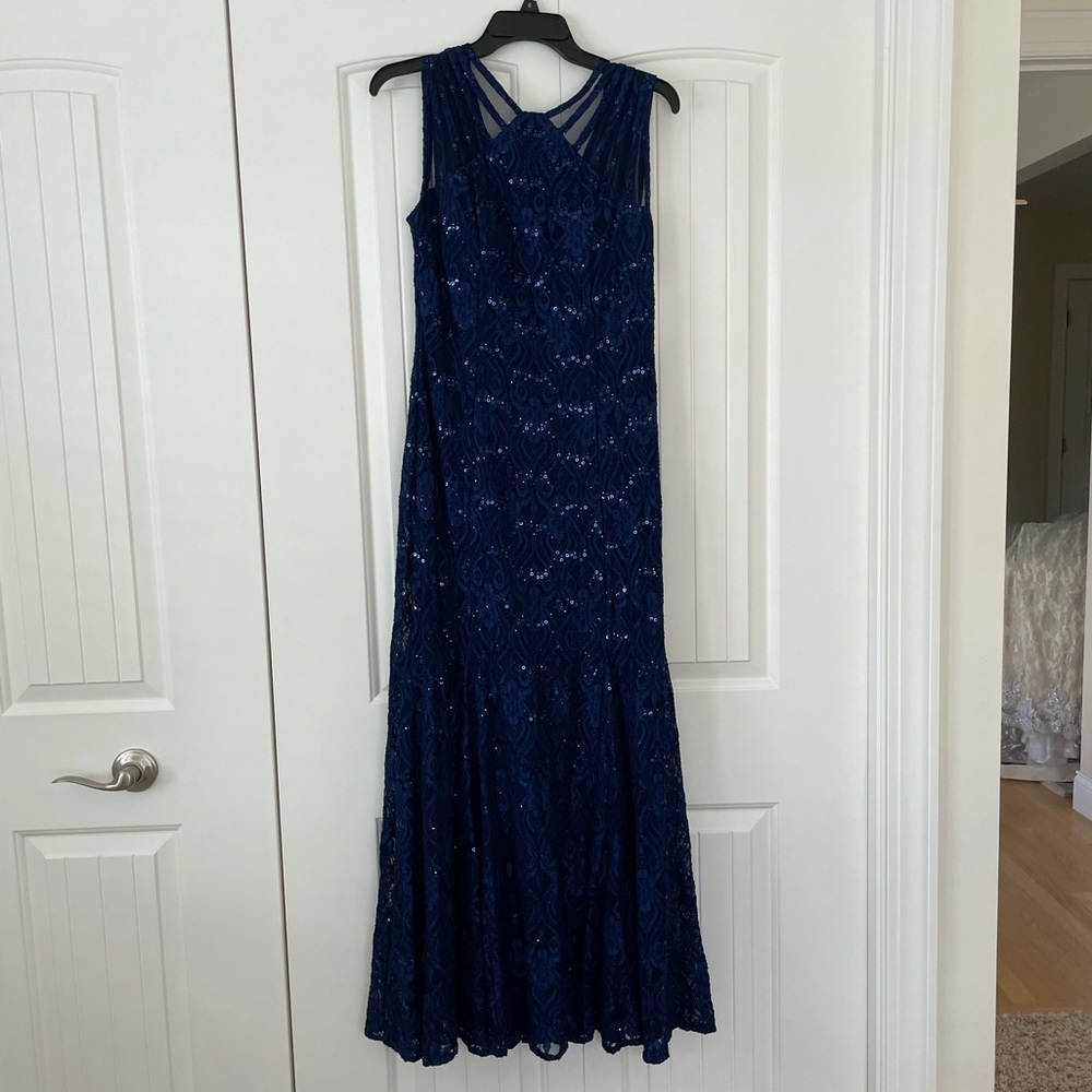Navy Sequins Maxi Dress